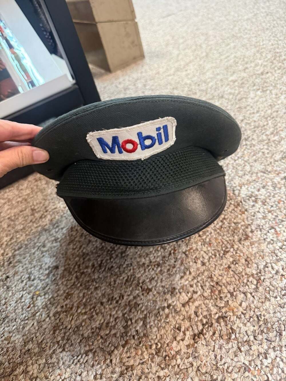 Vintage Mobil Oil Gas Station Uniform Service Hat Petroliana